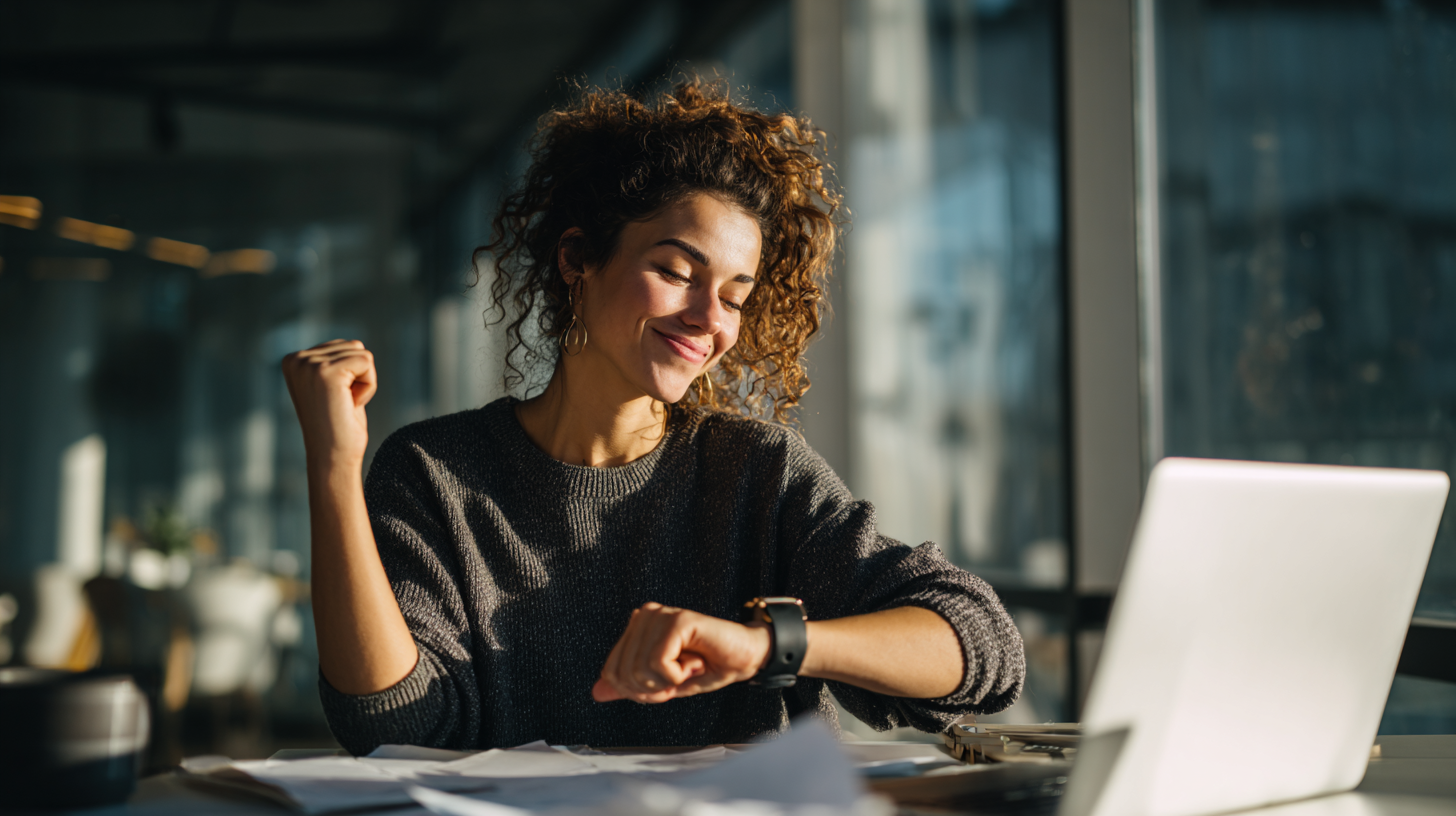 Medewerker werkt gericht aan haar planning op de werkplek